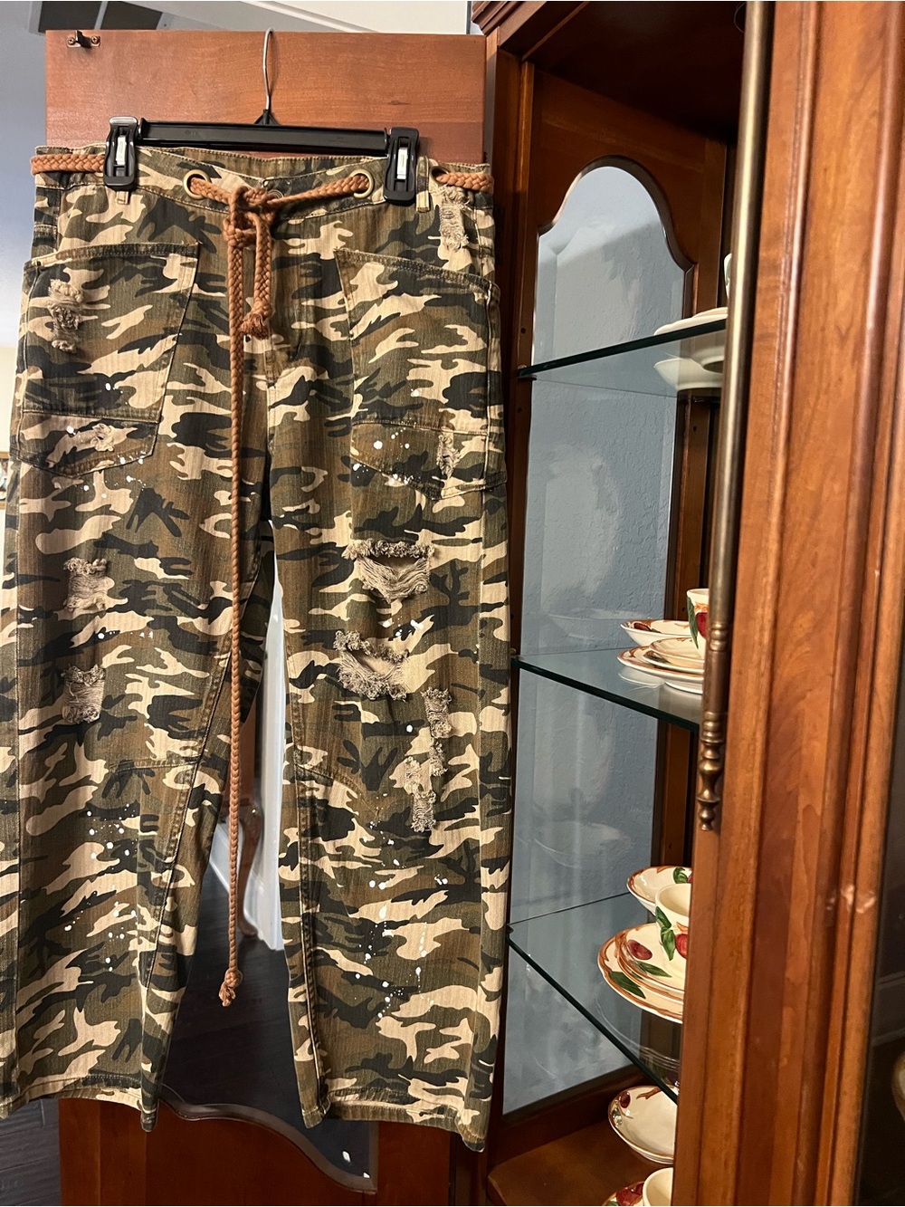 Oh Women’s Straight-Leg Camo Jeans in Olive, Tan and Black